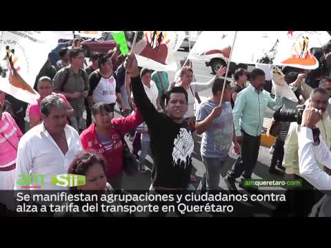 Se manifiestan agrupaciones y ciudadanos contra alza a tarifa del transporte