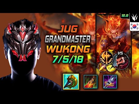 GrandMaster Wukong Jungle vs Graves - 천상계 정글 오공 신파자 정복자 - LOL KR 12.9