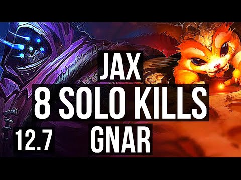JAX vs GNAR (TOP) (DEFEAT) | Rank 3 Jax, 72% winrate, 8 solo kills | KR Challenger | 12.7