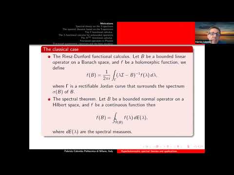 (Plenary) Fabrizio Colombo - Hyperholomorphic spectral theories and applications