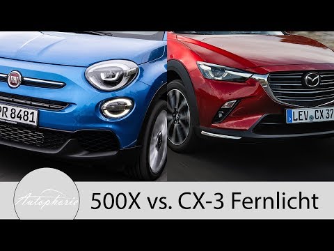 Fiat 500X LED-Scheinwerfer vs. Mazda CX-3 Voll-LED-Scheinwerfer Pro und Contra [4K] - Autophorie