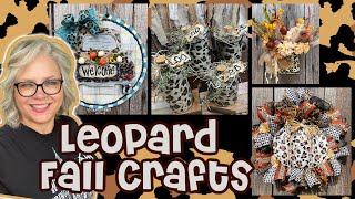 Something DIFFERENT ~ LEOPARD FALL CRAFTS!! 🐾🤎 SPIRAL TECHNIQUE DECO MESH WREATH