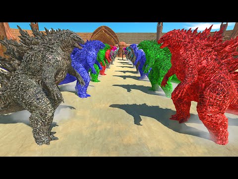 10vs10 | GODZILLA CIVIL WAR - Animal Revolt Battle Simulator