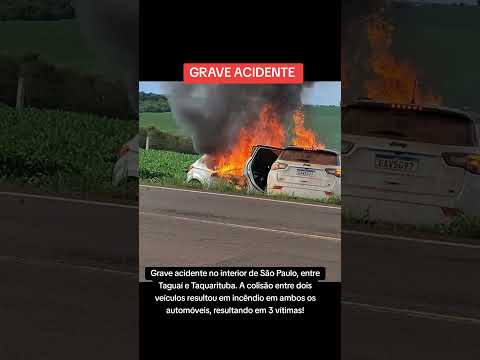 Grave acidente no interior de São Paulo, entre Taguaí e Taquarituba. A colisão entre dois veículos