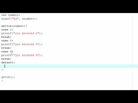 C Programming Tutorial 8 Switch Statement
