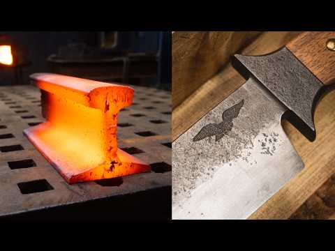 Forging 1900 Train Rail Into a Bowie Knife.