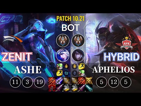 HLE Zenit Ashe vs APK HyBrid Aphelios Bot - KR Patch 10.21