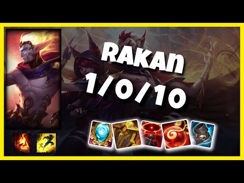 Rakan KOREAN Challenger SUPPORT (1/0/10) Gameplay Replay - Patch 10.23
