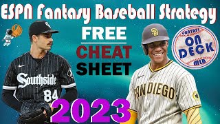 ESPN Fantasy Baseball Mock draft 2023 (#3) - FREE CHEAT SHEET - H2H Points