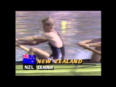 New Zealand men's coxless four win Gold in Los Angeles 1984