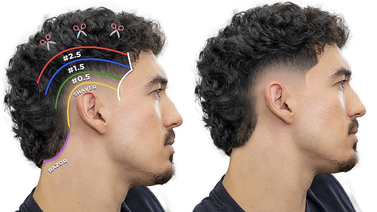 How to do a CURLY BURST FADE in 4 GUIDELINES | BEGINNING BARBER TUTORIAL