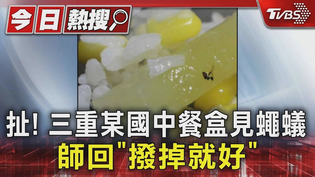 扯！三重某國中餐盒見蠅蟻　師回「撥掉就好」
