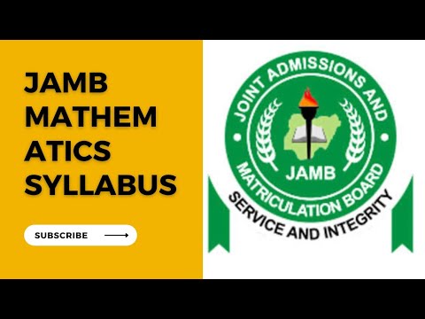 JAMB UTME Mathematics Syllabus 2023