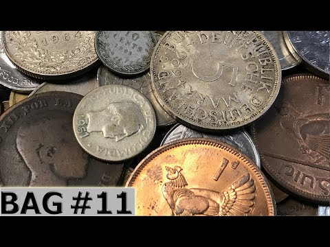 OLD SILVER VEIN & SWEET MIX In Half Pound Foreign Coin Loot Bag Unboxing - Hunt #11