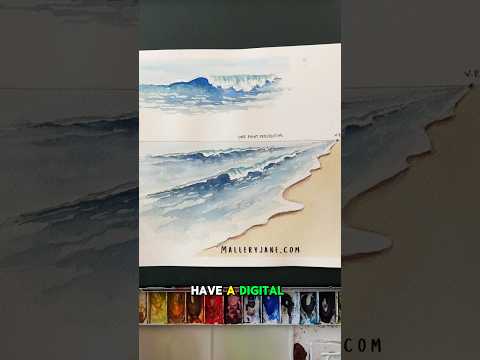How to use one point perspective for a wave #watercolortutorial #drawingtutorial #watercolor