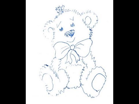 Teddy Bear sitting. How to draw a easy? (Плюшевый...