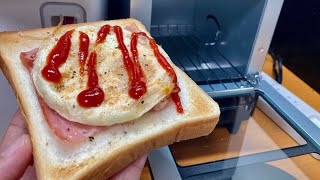 食パンが1枚しか焼けないトースターでベィコンラピュタパンを焼くだけの動画