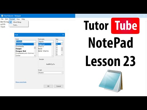 Notepad Tutorial Lesson 23 Help Options
