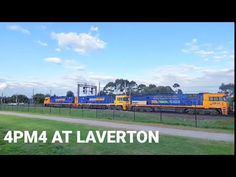 Pacific National Steel And Container Train At Laverton - 4PM4 With 3 NR Class Diesel Locomotives