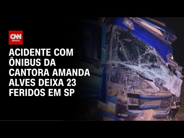 Ônibus de cantora Amanda Alves se envolve em acidente na Rodovia Castello Branco | CNN NOVO DIA