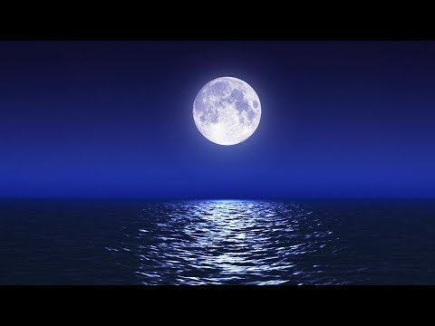 Sleep Music With Ocean and Jungle Sounds – Relaxing Blue Screen Scene – Ocean and Full Moon