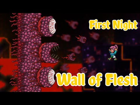 Terraria - Wall of Flesh kill on the First Night!