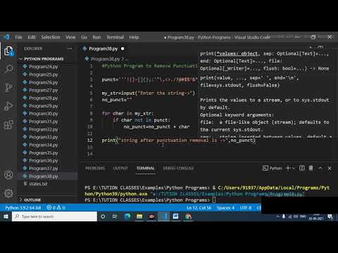 Python Program To Remove Punctuations From A String