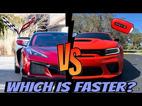 Charger Hellcat vs C8 ZO6 Corvette‼️Drag Race 🏁