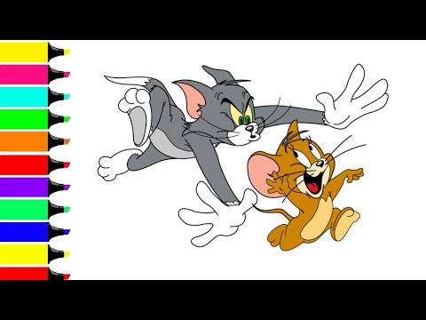 Tom and Jerry coloring step by step || Tom and jerry drawing coloring page