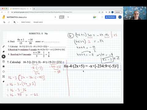 Test a 6 a matematica -  Numere intregi, ecuatii si inecuatii