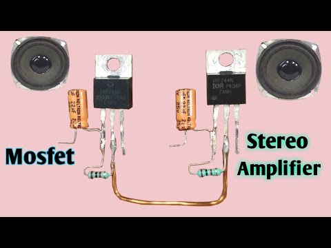 Stereo audio amplifier using mosfet z44