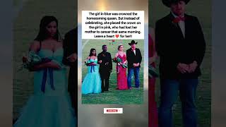She handed the crown to the other girl who had lost her mother instead of wearing it. #love #crown