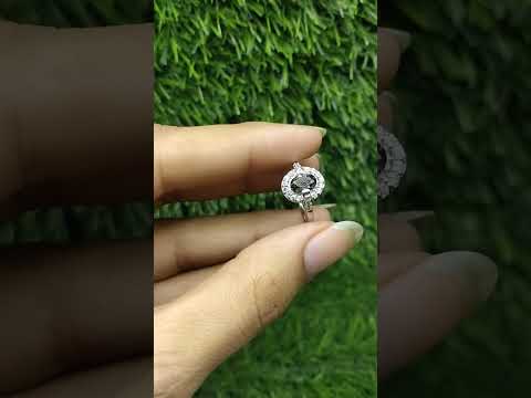 Smoky Quartz 925 Sterling Silver CZ Ring