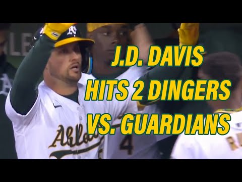J.D. Davis hits two home runs vs. Guardians | 3/29/24 | Oakland A's highlights