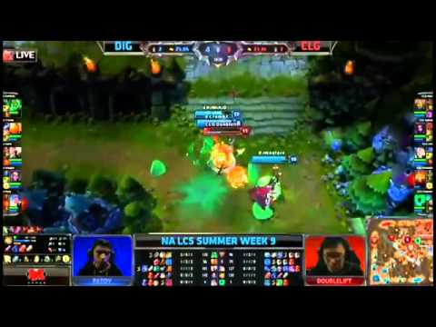Dignitas Scarra Pantheon VS CLG Doublelift Ezreal Highlights   NA LCS W9D3 Summer 2013 MUST SEE