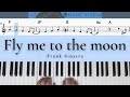 Fly Me To The Moon Frank Sinatra Piano Tutorial EASY WITH Music Sheet JCMS