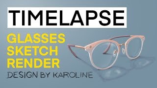 How to draw glasses - time-lapse sketch render in Procreate