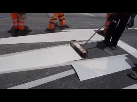 Thermoplastic Paint Application by Traffic Management's Solutions Qatar.