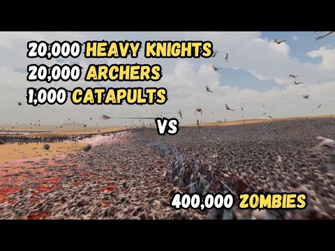 40,000 Medieval Troops & 1,000 Catapults vs 400,000 Zombies | Ultimate Epic Battle Simulator 2