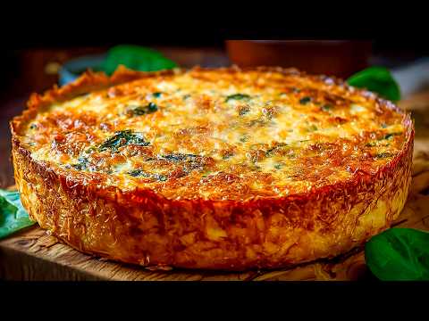 Potato Crust Spinach and Feta Quiche