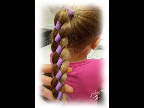 Warkocz z 4 pasm z wstazka | Fryzury Dziewczęce ♡