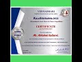 RECEIVED CERTIFICATE OF PARTICIPATION IN CARNATIC CLASSICAL MUSIC - SENIORS 1 CATEGORY - VOCAL.