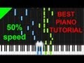 Red - Pieces 50% speed piano tutorial