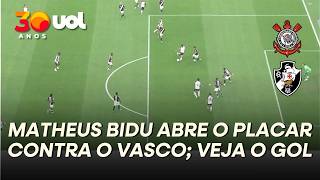 CORINTHIANS ABRE CONTRA O VASCO COM GOL DE BIDU; VEJA