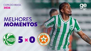 JUVENTUDE 5 X  0 GUAPORÉ | MELHORES MOMENTOS | SEGUNDA FASE COPA DO BRASIL 2026 | ge.globo