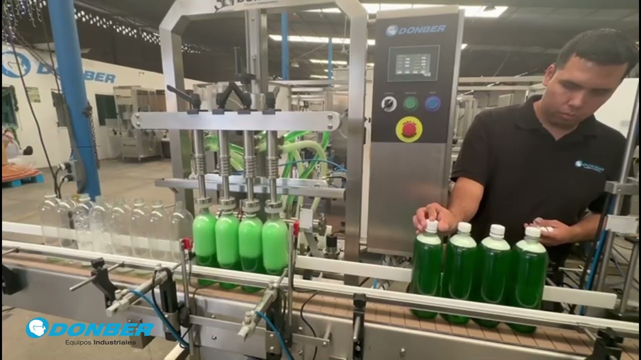 Llenadora para limpiador espumoso, modelo  Door de 4 boquillas, Marca Donber