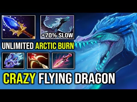 CRAZY SOLO MID Winter Wyvern 1st Item Boots Witch Blade + Unlimited Flying Dragon 70% Slow Dota 2