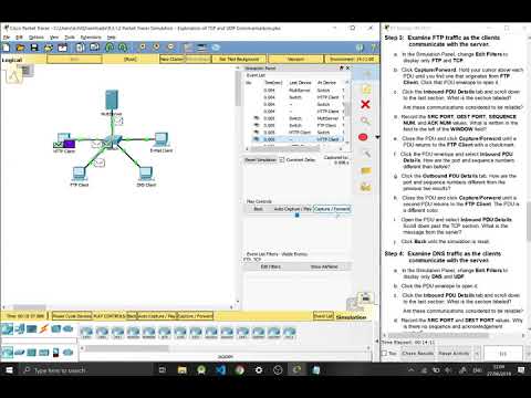 9.3.1.2 packet tracer simulation - exploration of tcp and udp communications