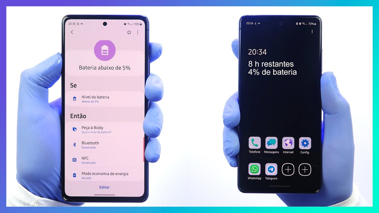 🔵 0% de bateria NUNCA MAIS no seu Samsung com essa rotina Bixby