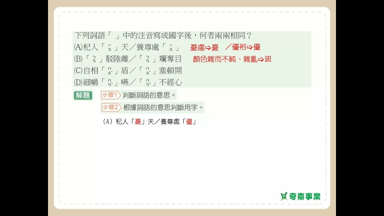 第15單元 字形	P.13	透視會考第1題